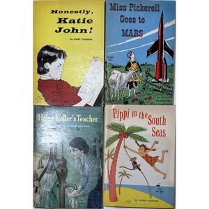 Vintage Childrens Hardcover Books Lot: Pippi South Seas, Miss Pickerell, More